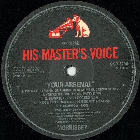 Morrissey : Your Arsenal (LP, Album)