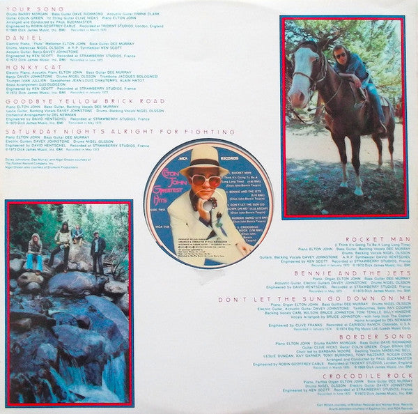 Elton John : Greatest Hits (LP, Comp, Pin)