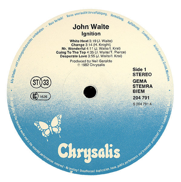 John Waite : Ignition (LP, Album)