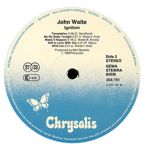 John Waite : Ignition (LP, Album)