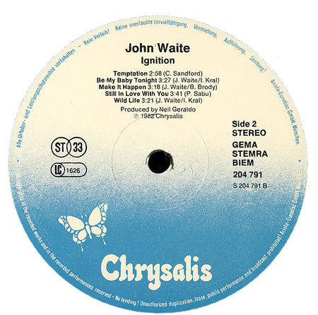 John Waite : Ignition (LP, Album)