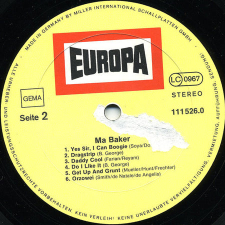 The Hiltonaires : Ma Baker (LP)