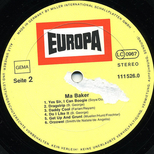 The Hiltonaires : Ma Baker (LP)
