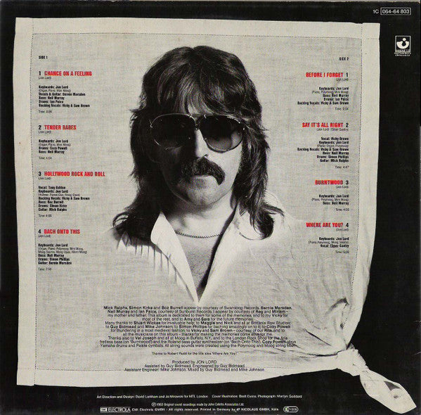Jon Lord : Before I Forget (LP, Album)