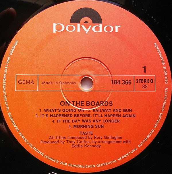 Taste (2) : On The Boards (LP, Album)