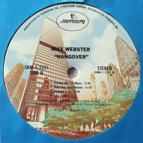 Max Webster : Hangover (LP, Album, Pit)