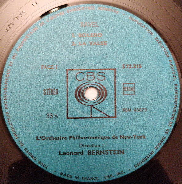 Maurice Ravel, Leonard Bernstein, New York Philharmonic : Bolero • La Valse • Rhapsodie Espagnole (LP)