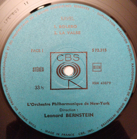 Maurice Ravel, Leonard Bernstein, New York Philharmonic : Bolero • La Valse • Rhapsodie Espagnole (LP)