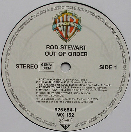 Rod Stewart : Out Of Order (LP, Album)