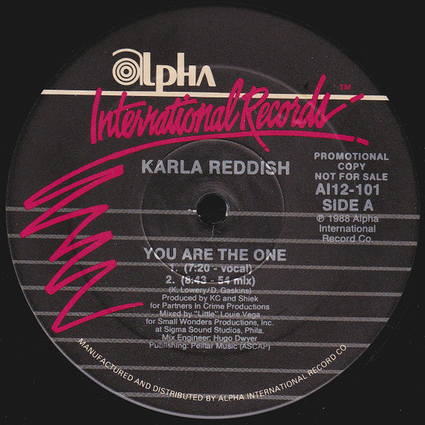 Karla Reddish : You Are The One (12", Promo)