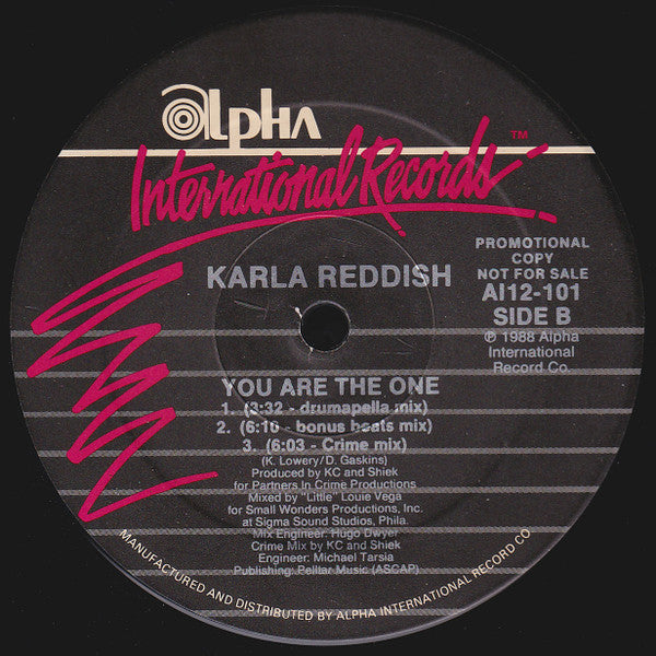 Karla Reddish : You Are The One (12", Promo)