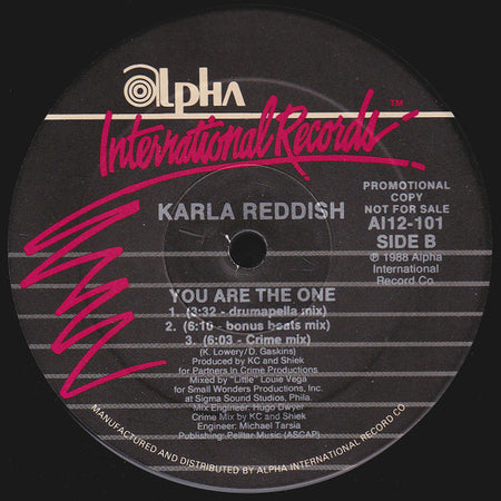 Karla Reddish : You Are The One (12", Promo)