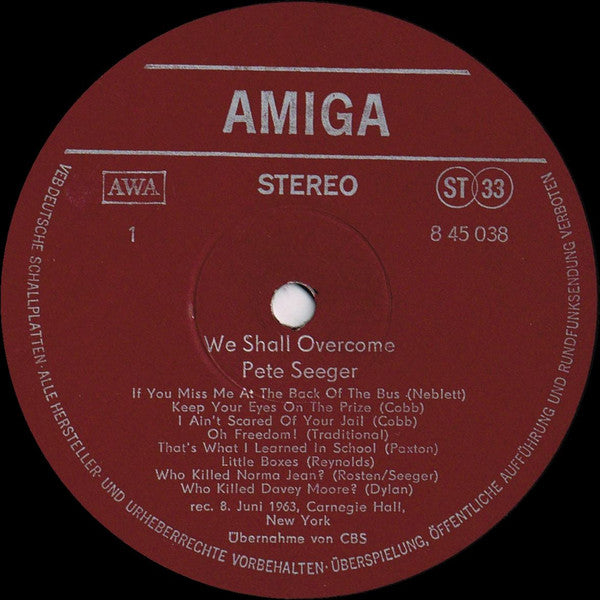 Pete Seeger : We Shall Overcome (LP, Album, RE, Red)