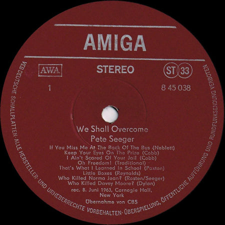 Pete Seeger : We Shall Overcome (LP, Album, RE, Red)