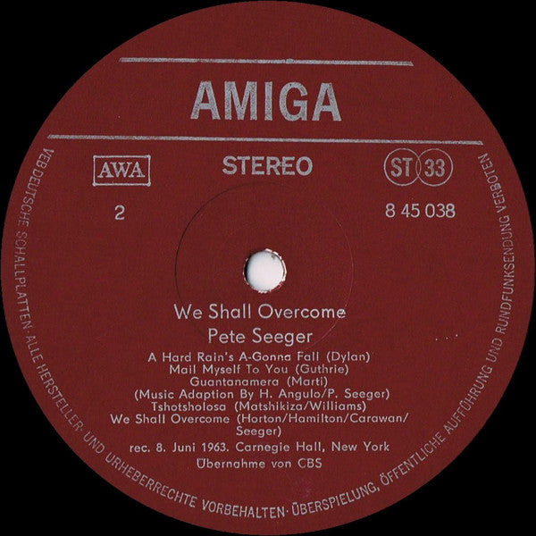 Pete Seeger : We Shall Overcome (LP, Album, RE, Red)