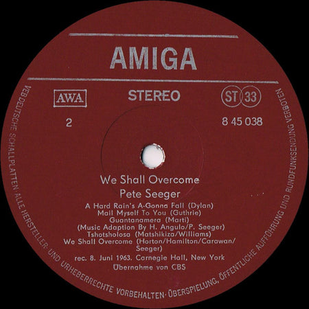 Pete Seeger : We Shall Overcome (LP, Album, RE, Red)