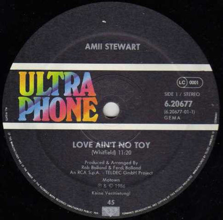 Amii Stewart : Love Ain't No Toy (12", Maxi)