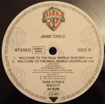 Jane Child : Welcome To The Real World (12")