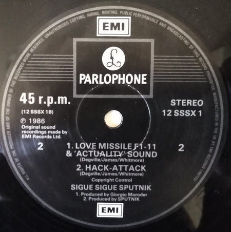 Sigue Sigue Sputnik : Love Missile F1-11 (Original Motion Picture Soundtrack) (12", Single, S/Edition)