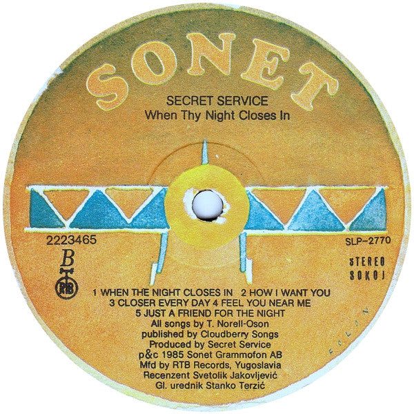 Secret Service : When The Night Closes In (LP, Album)