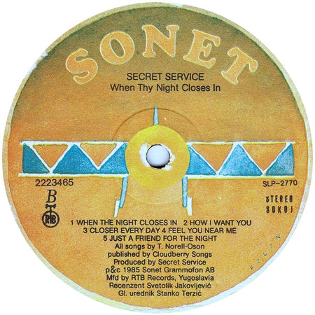 Secret Service : When The Night Closes In (LP, Album)