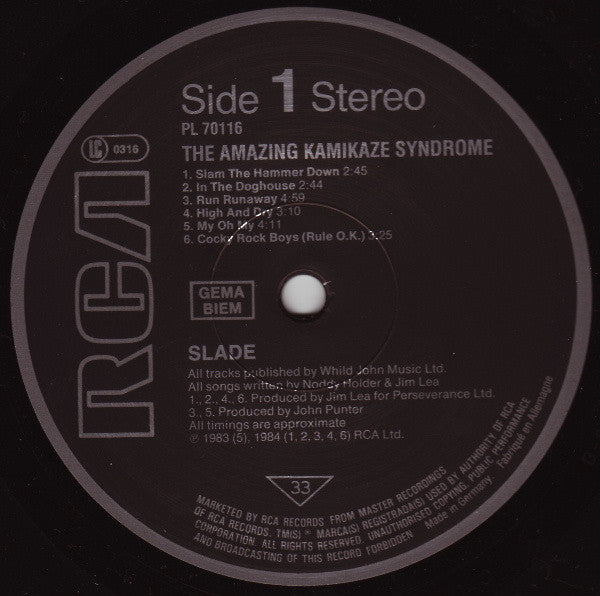 Slade : The Amazing Kamikaze Syndrome (LP, Album)