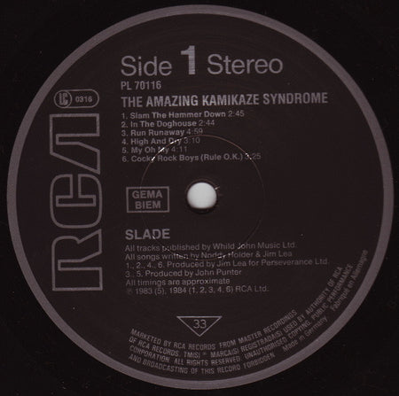 Slade : The Amazing Kamikaze Syndrome (LP, Album)