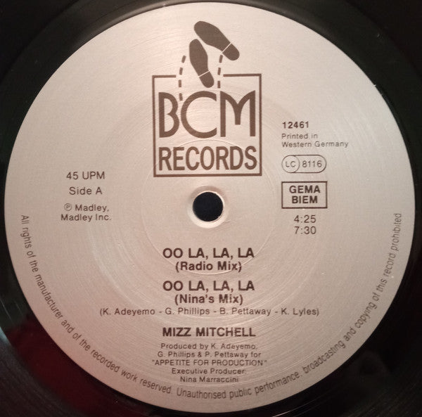 Mizz Mitchell : Oo La, La, La (12")