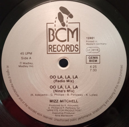 Mizz Mitchell : Oo La, La, La (12")