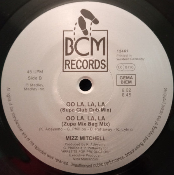 Mizz Mitchell : Oo La, La, La (12")