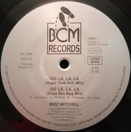 Mizz Mitchell : Oo La, La, La (12")