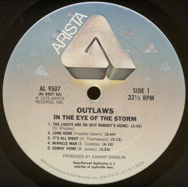 Outlaws : In The Eye Of The Storm (LP, Album, San)