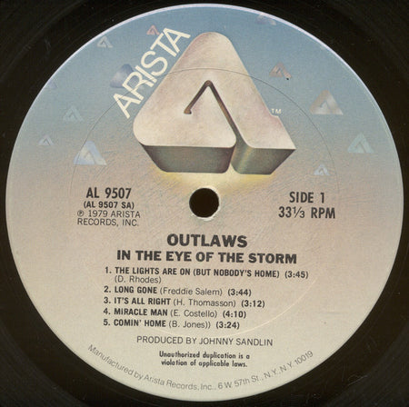 Outlaws : In The Eye Of The Storm (LP, Album, San)