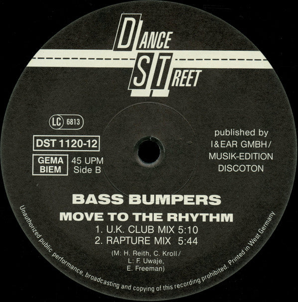 Bass Bumpers : Move To The Rhythm (12", Maxi)