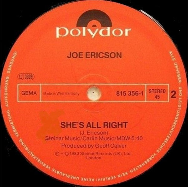 Joe Ericson : Take Your Time (Special 12" Mix) (12", Maxi)