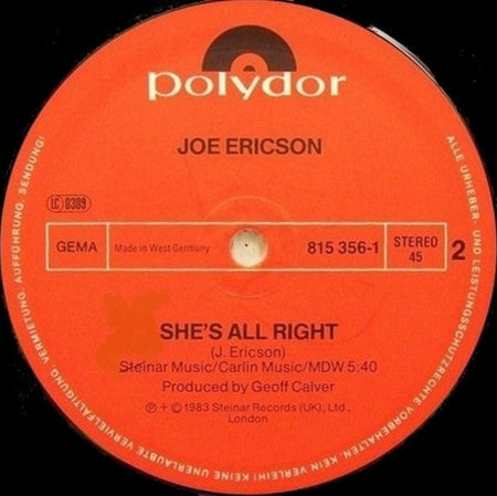 Joe Ericson : Take Your Time (Special 12" Mix) (12", Maxi)