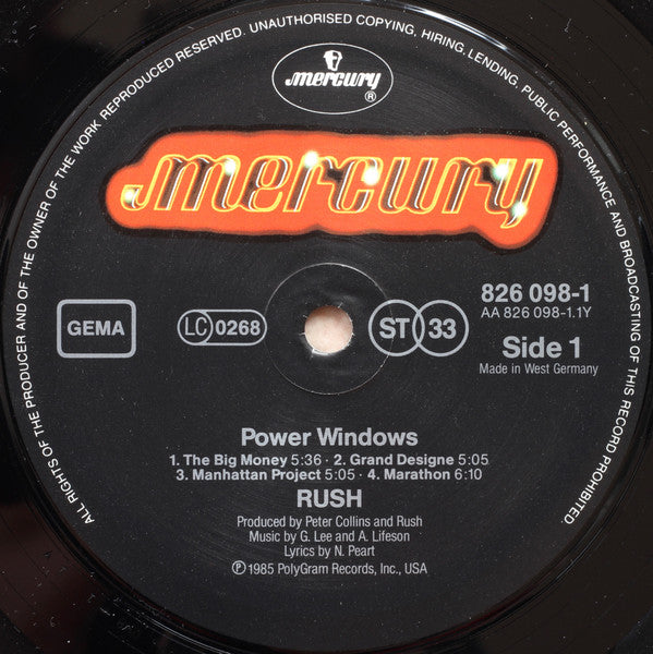 Rush : Power Windows (LP, Album)