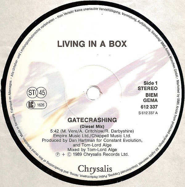 Living In A Box : Gatecrashing (12", Maxi)