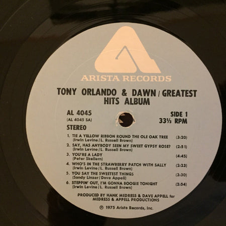 Tony Orlando & Dawn : Greatest Hits (LP, Comp)