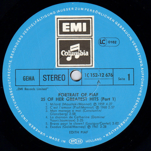 Edith Piaf : Portrait Of Piaf - 25 Of Her Greatest Hits (2xLP, Comp, RE, Gat)