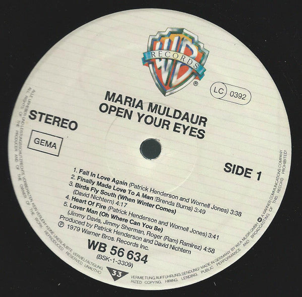 Maria Muldaur : Open Your Eyes (LP, Album)