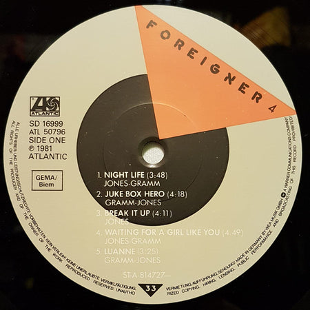 Foreigner : 4 (LP, Album)