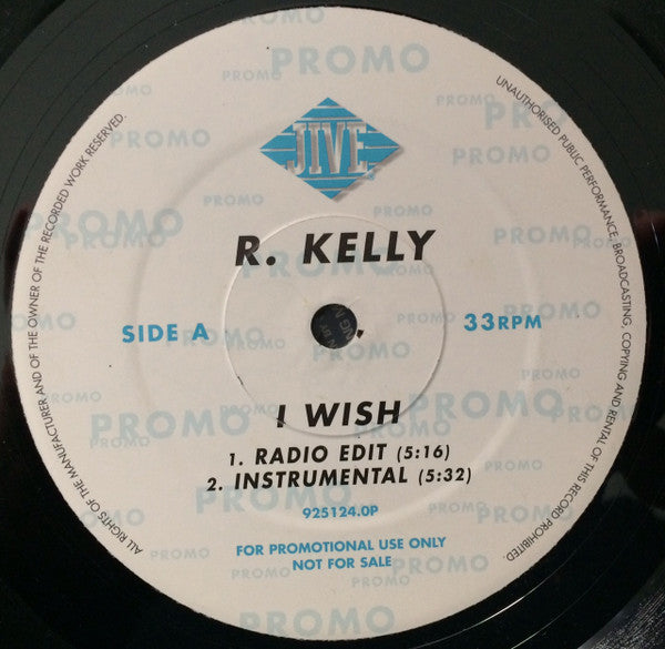 R. Kelly : I Wish (12", Promo)