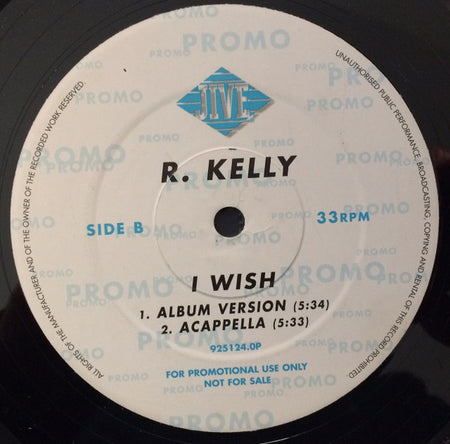 R. Kelly : I Wish (12", Promo)