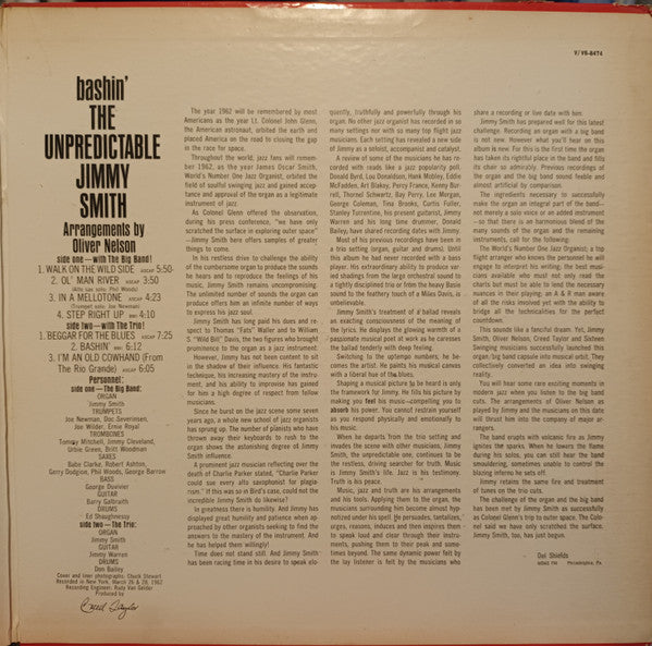 Jimmy Smith : Bashin' (LP, Album, Mono, MGM)