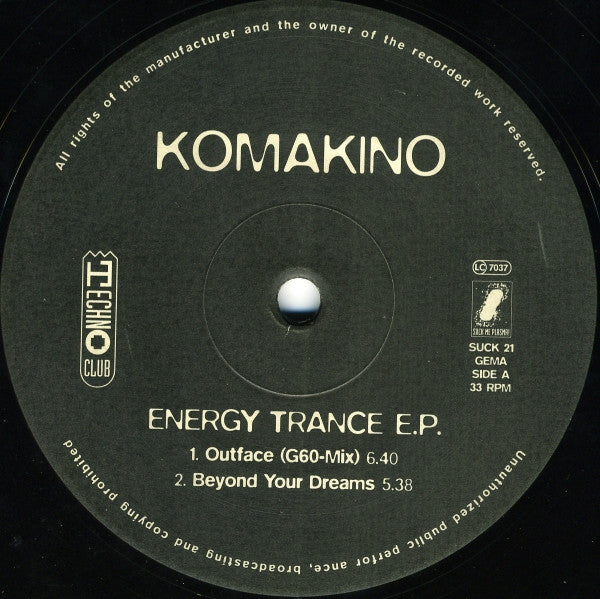 Komakino : Energy Trance E.P. (12", EP)