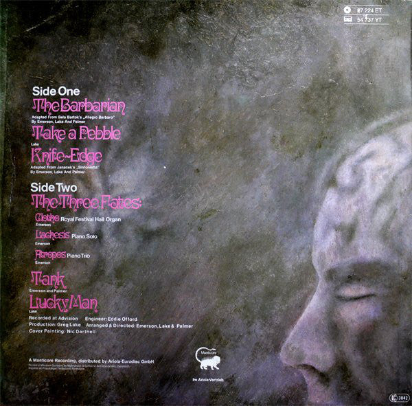 Emerson, Lake & Palmer : Emerson Lake & Palmer (LP, Album, RE)