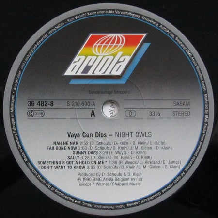 Vaya Con Dios : Night Owls (LP, Album, Club)