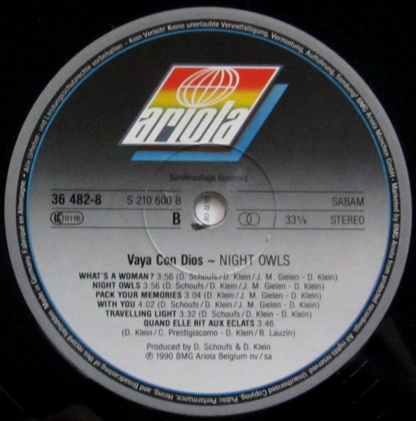 Vaya Con Dios : Night Owls (LP, Album, Club)