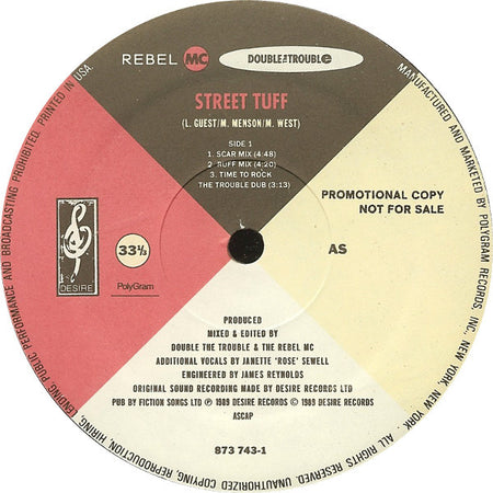Rebel MC & Double Trouble : Street Tuff (12", Promo)